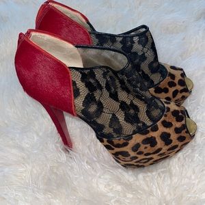 Red & leopard christian louboutin heels